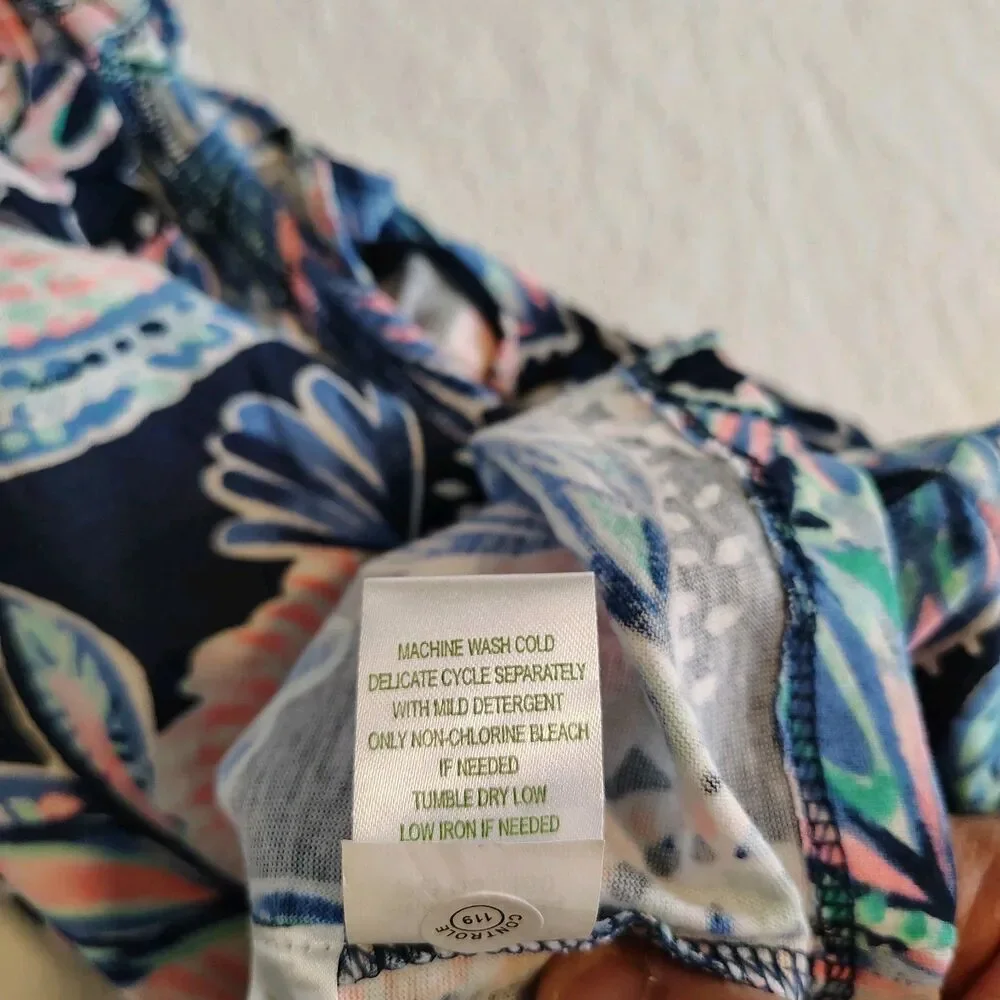 Lilly Pulitzer Girls Preppy Off Shoulder Romper Size Large 8-10 Paisley Coastal - Picture 3 of 7